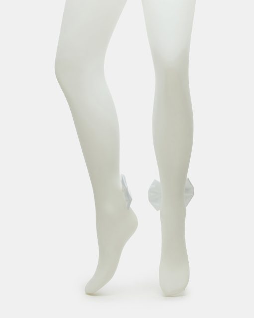 BRIDAL BOW TIGHTS SHEER WHITE - Image 2