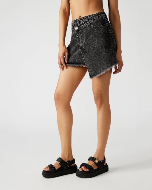 KYLA DENIM SKIRT BLACK - Image 3