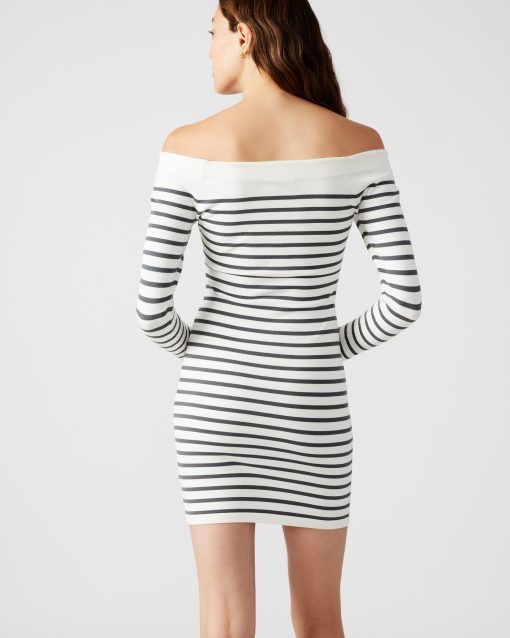 NOA SWEATER DRESS WHITE/BLACK - Image 4