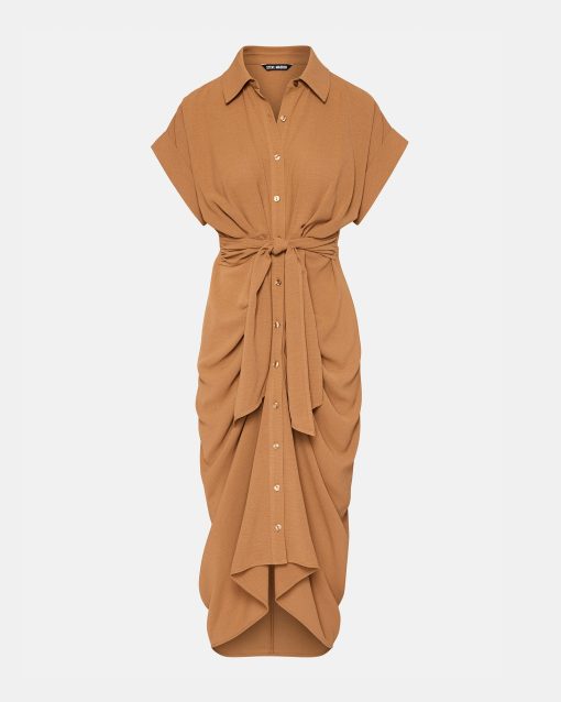 TORI KNIT DRESS BEIGE - Image 6