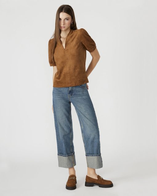 JANE SUEDE TOP COGNAC - Image 4