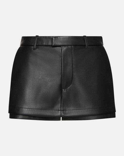 RODIN FAUX LEATHER SKORT BLACK - Image 7