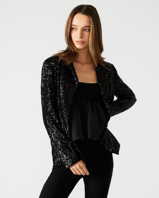 PAYTON SEQUIN BLAZER BLACK - Image 2