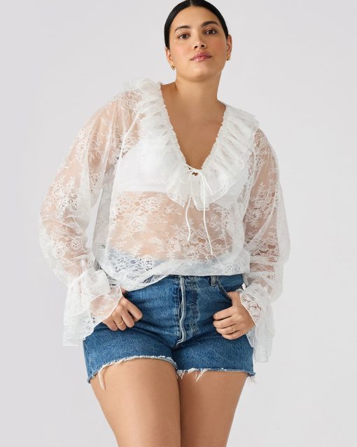 HAMPTON LACE BLOUSE WHITE - Image 2