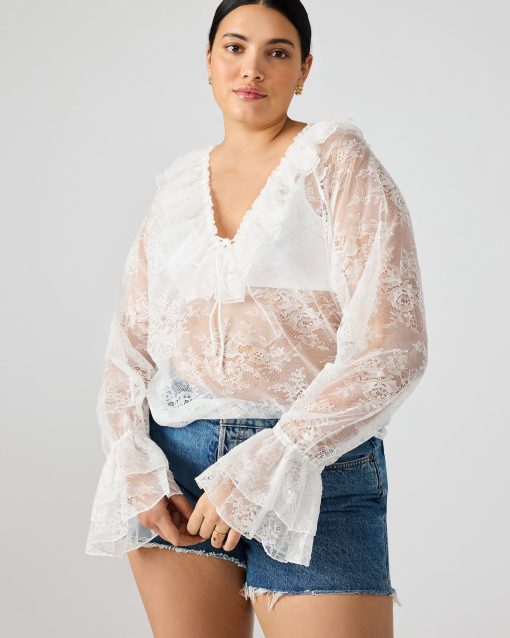 HAMPTON LACE BLOUSE WHITE - Image 3