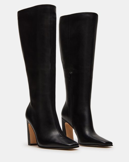 LIZETTE BLACK LEATHER WIDE CALF - Image 3