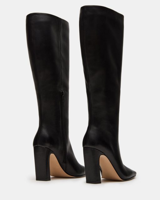LIZETTE BLACK LEATHER WIDE CALF - Image 6